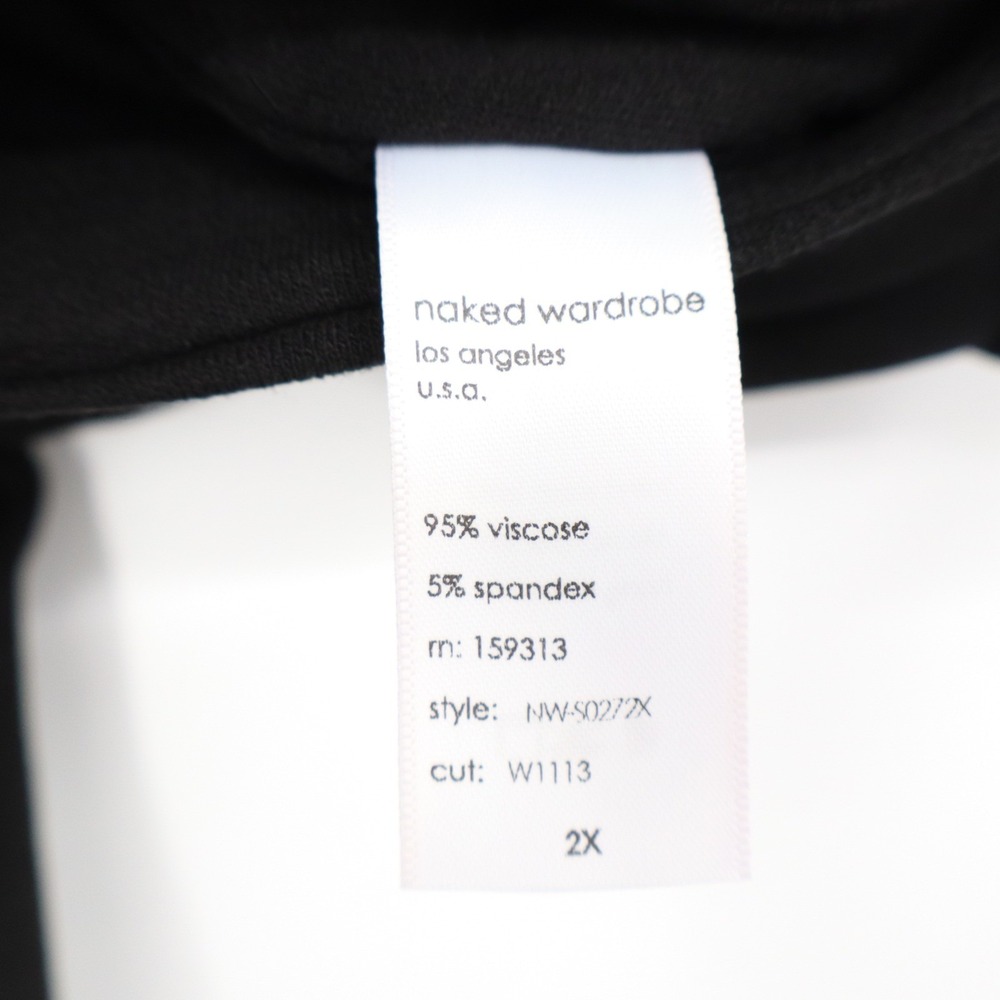 Naked Wardrobe Black Midi Pencil Skirt Plus Size 2X Viscose Stretch - Picture 5 of 8